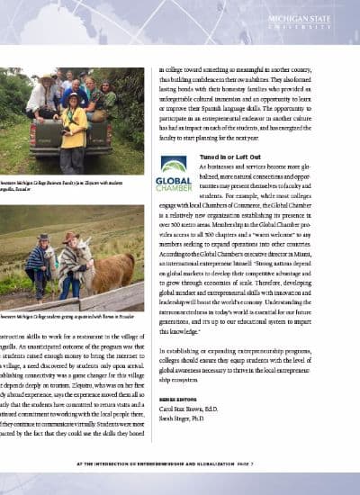 Reporting on Internationalization at Community Colleges: At the Intersection of Entrepreneurship and Globalization thumbnail